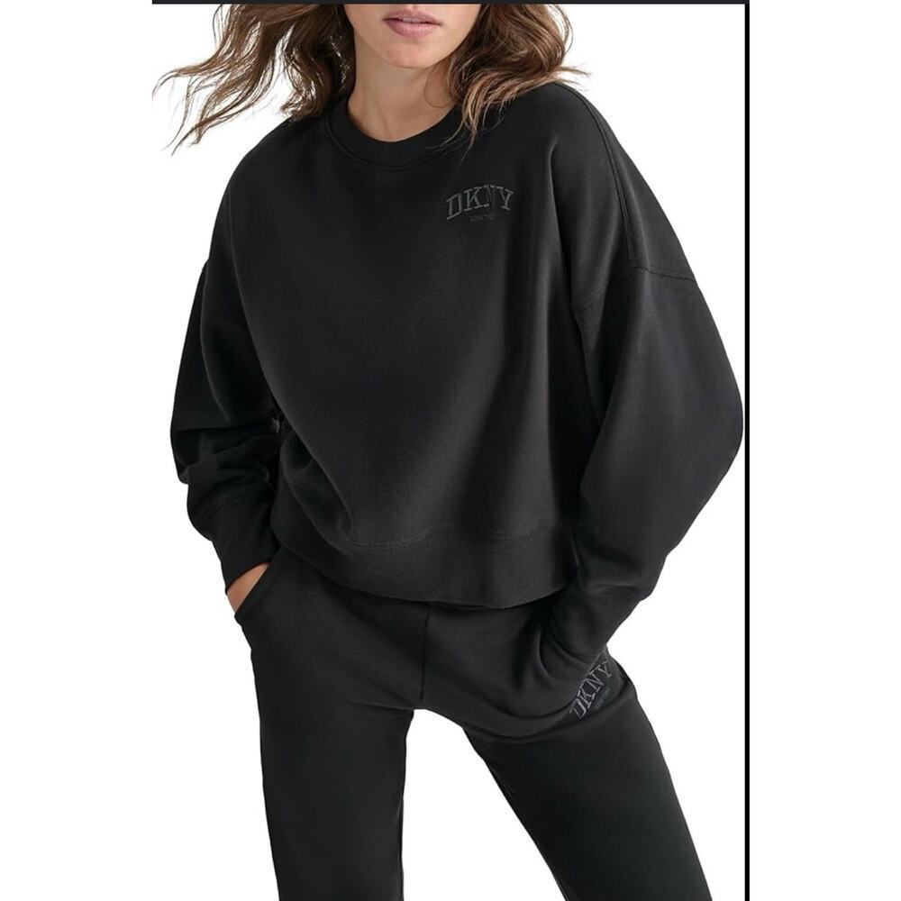 DKNY Sweatshirt Crewneck Embroidered Logo Varsity Medium